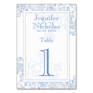Numéro De Table N'Importe Quel Mariage de Doodle Fleurs et Foliage