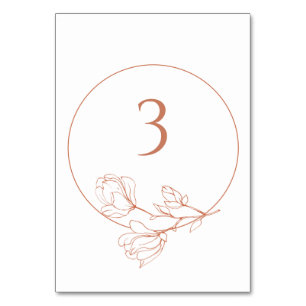 Numéro De Table N'IMPORTE QUEL NUMÉRO Floral Terracotta Mariage Nu
