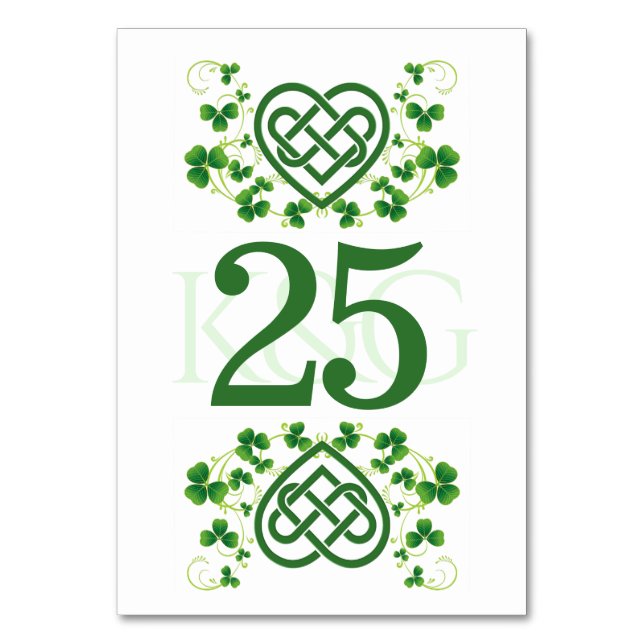 Numéro De Table Noeud d'amour traditionnel irlandais celtique et S (Par défaut)