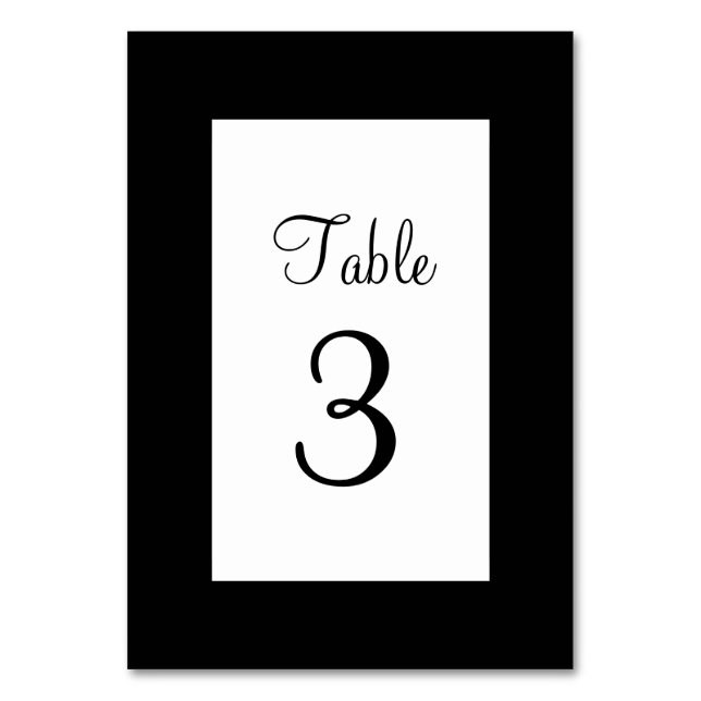 Numéro De Table Noir et blanc (Dos)
