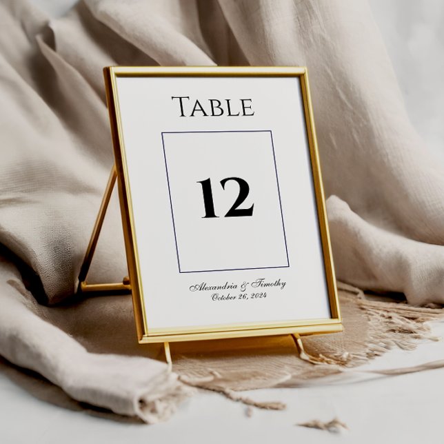 Numéro de table noir et blanc classique (Créateur téléchargé)