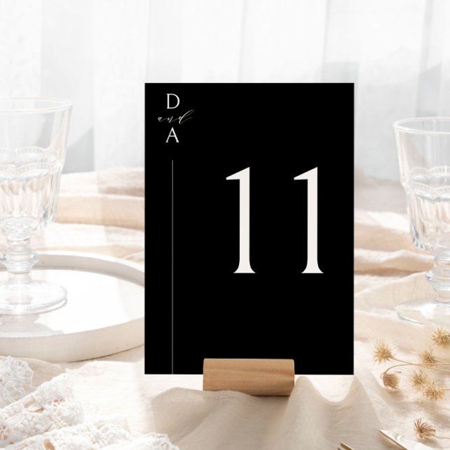 Numéro de table noir et blanc minimal ultra-modern (Créateur téléchargé)