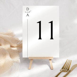 Numéro De Table Noir et blanc minimal ultra-moderne
