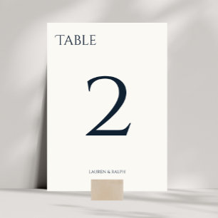 Numéro de table noir et ivoire chic