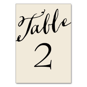 Numéro De Table Noir et ivoire Chic Calligraphie Numéros de tablea