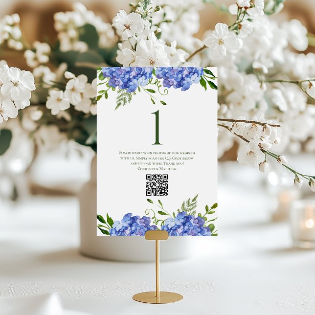Numéro De Table Nom de table de mariage aux Hortensias Bleus (Créateur téléchargé)