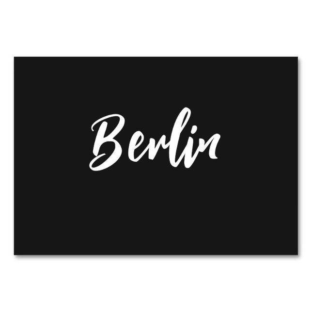 Numéro De Table Nom de table personnalisée noir et blanc élégant (Devant)