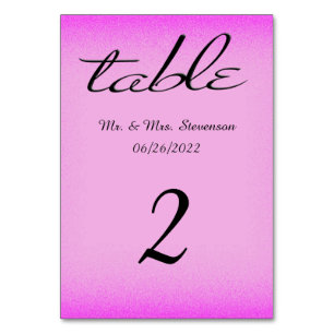 Numéro De Table Nom et date rose et noir