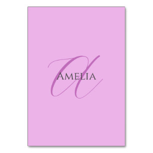 Numéro De Table Nom Monogramme Lettre initiale Orchid & Lilac