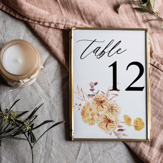 Numéro De Table Nombre de tableau jaune doré (Créateur téléchargé)