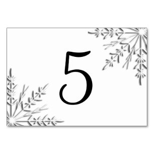 Numéro De Table Nombre de tableaux de flocons d'hiver