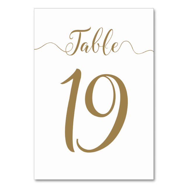 Numéro De Table Nombre de tableaux Mariage d'or Tableau 19 (Par défaut)