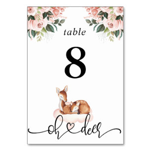Numéro De Table Nombre de tables de Baby showers de cerfs