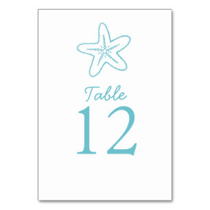 Numéro De Table Nombres de table de mariage de plage d'aqua