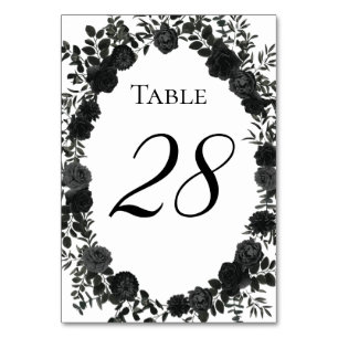 Numéro De Table Nombres gothiques de Tableau de mariage de rose de