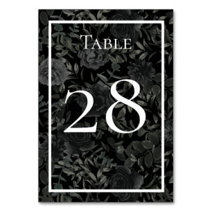 Numéro De Table Nombres gothiques de Tableau de mariage de rose de