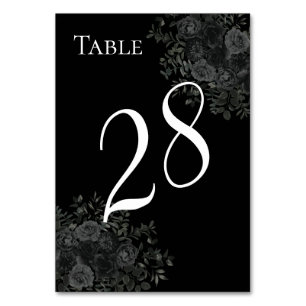 Numéro De Table Nombres gothiques de Tableau de mariage de rose de