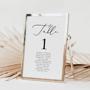 Numéro De Table Noms des Mariages de calligraphie minimaliste mode