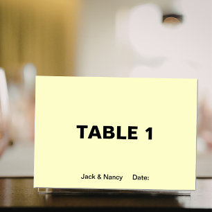 Numéro De Table Noms et date de mariage ou d'anniversaire de simpl