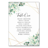Noms modernes Vert Eucalyptus Mariage géométrique