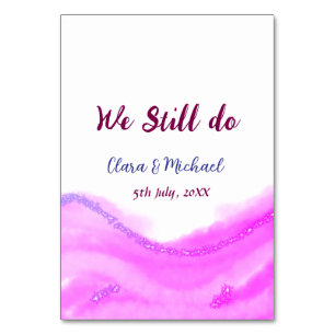 Numéro De Table Nous faisons toujours de l'eau rose violet paillet
