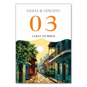 Numéro De Table Nouvelle-Orléans Louisiane Mariage Retro