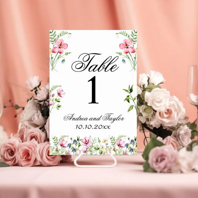 Numéro De Table Numéro de la table des Mariages Fleurs sauvages d' (Créateur téléchargé)