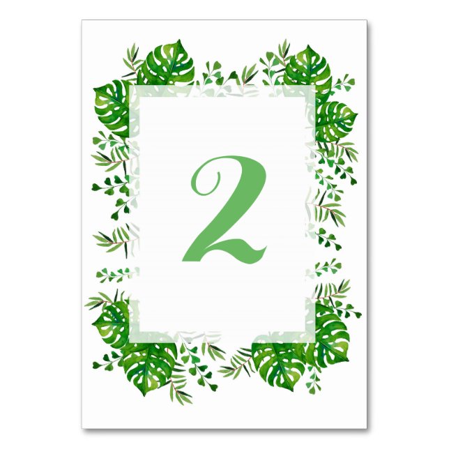 Numéro De Table Numéro de la table mariage de l'aquarelle de congé (Dos)