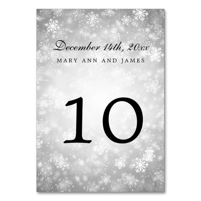 Numéro De Table Numéro de tableau Argent Winter Wonderland Étincel (Par défaut)