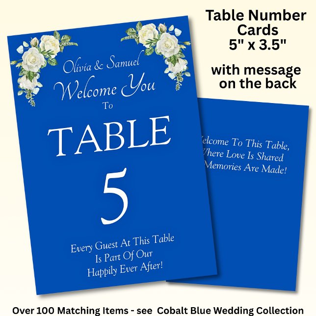 Numéro De Table Numéro de tableau - avec message de bienvenue bleu (Créateur téléchargé)
