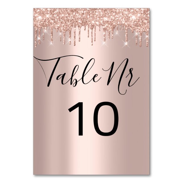 Numéro De Table Numéro de tableau Black Drives Spark Rose Gold (Dos)