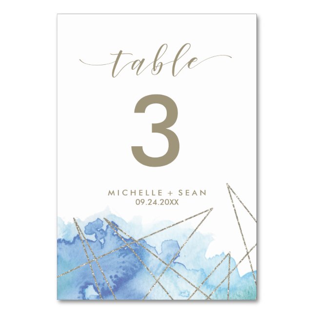Numéro De Table Numéro de tableau de aquarelle géométrique (Par défaut)