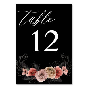 Numéro De Table Numéro de tableau de l'Halloween rose et noir - no