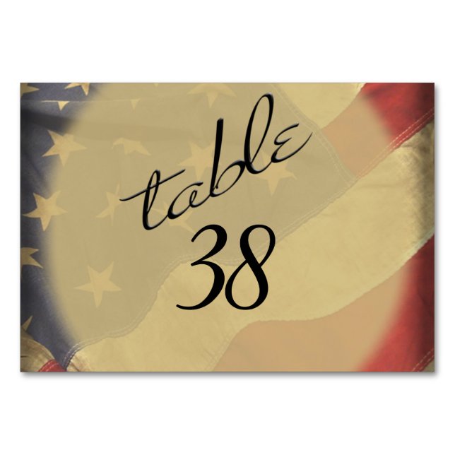 Numéro De Table Numéro de tableau du drapeau américain en détresse (Devant)
