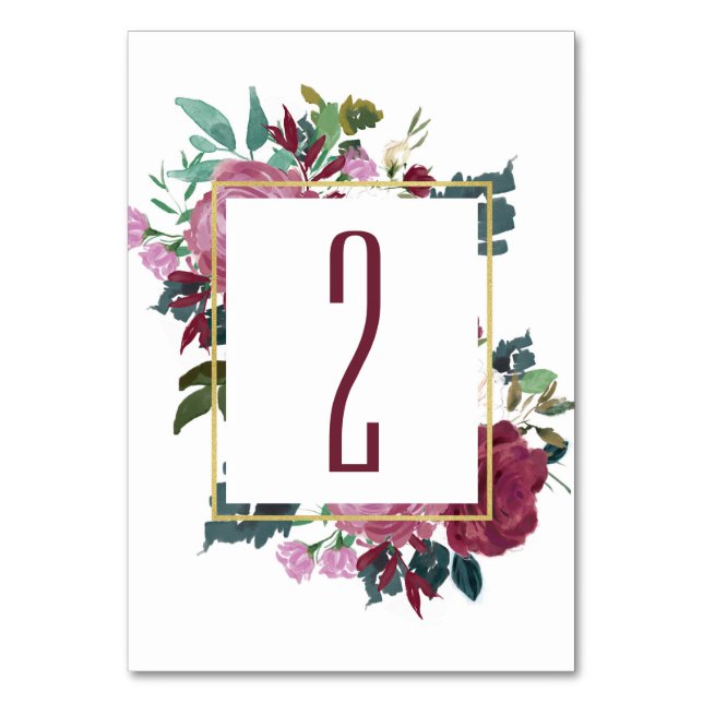 Numéro De Table Numéro de tableau floral bourguignon. Maroon maria (Par défaut)