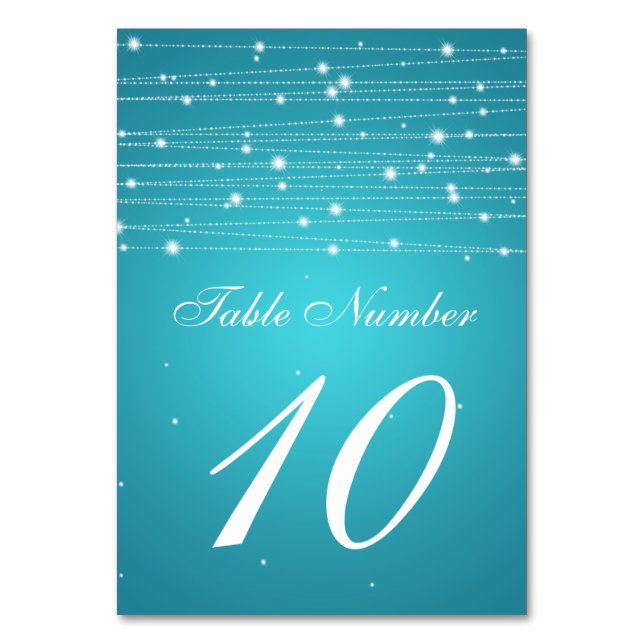 Numéro De Table Numéro de tableau Lignes étincelantes Turquoise (Par défaut)