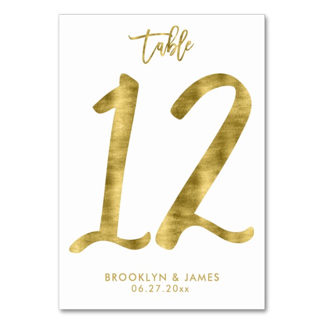 Numéro De Table Numéro de tableau mariage Effet d'huile d'or Numér (Par défaut)