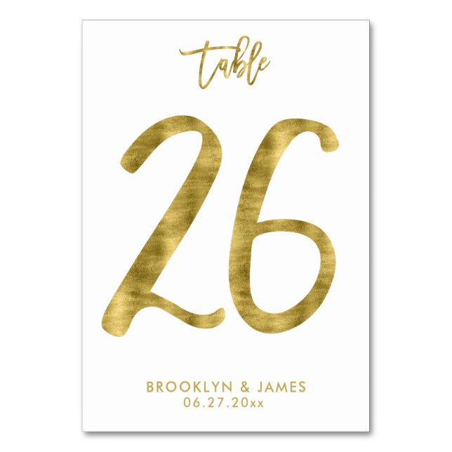 Numéro De Table Numéro de tableau mariage Effet d'huile d'or Numér (Par défaut)
