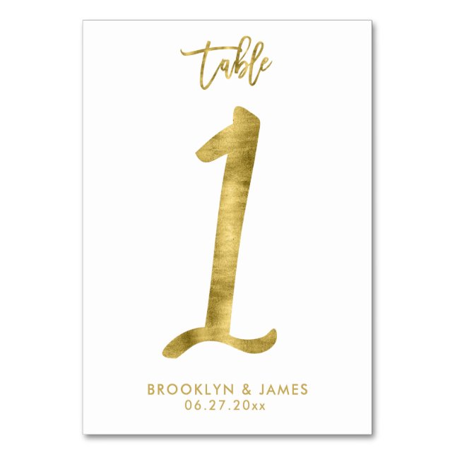 Numéro De Table Numéro de tableau mariage Effet d'huile d'or Numér (Par défaut)