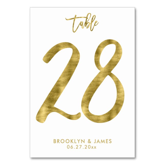 Numéro De Table Numéro de tableau mariage Effet d'huile d'or Numér (Par défaut)