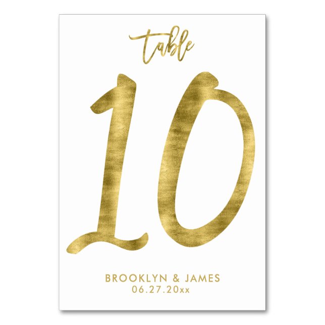 Numéro De Table Numéro de tableau mariage Effet d'huile d'or Numér (Par défaut)