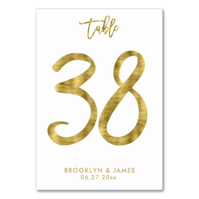 Numéro De Table Numéro de tableau mariage Effet d'huile d'or Numér (Par défaut)