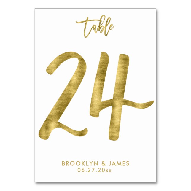 Numéro De Table Numéro de tableau mariage Effet d'huile d'or Numér (Par défaut)