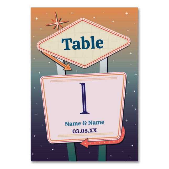 Numéro De Table Numéro de tableau Mariage Las Vegas Casino (Par défaut)