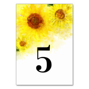Numéro De Table *~* NUMÉRO DU TABLEAU - Mariage de tournesol jaune