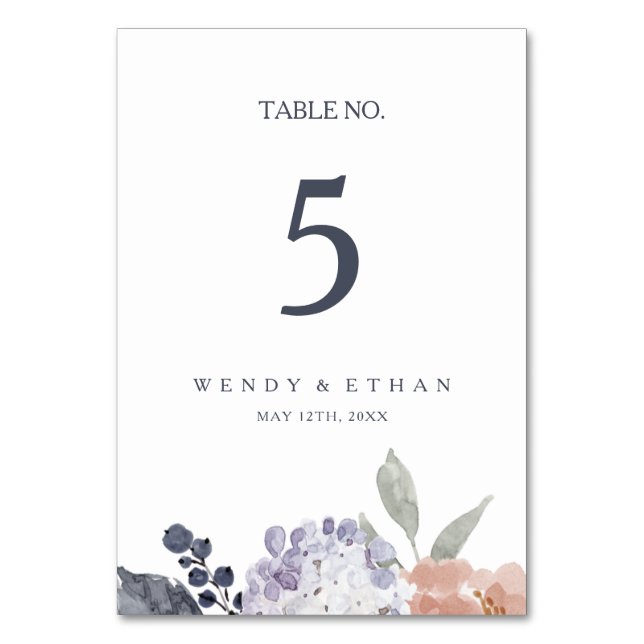 Numéro De Table Numéro simple de table florale rustique (Par défaut)