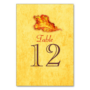 Numéro De Table Numéros de la table d'art des feuilles de Thanksgi