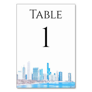 Numéro De Table Numéros de la table Skyline Wintery Chicago