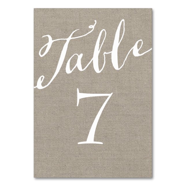 Numéro De Table Numéros de tableau de calligraphie chic de Burlap  (Par défaut)