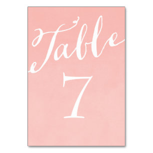 Numéro De Table Numéros de tableau de calligraphie rose vif
